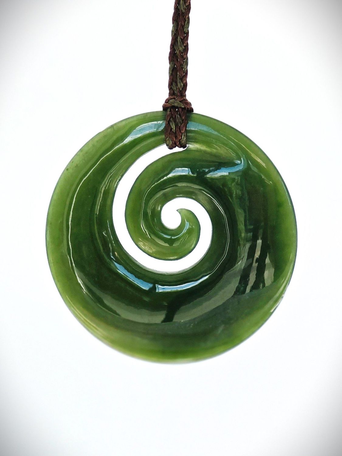 Moko Pounamu Koru Genuine NZ Kahurangi Greenstone - Rahui