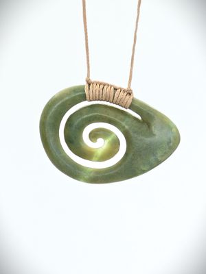 Moko Pounamu Koru Genuine NZ Inanga Greenstone - Kaka