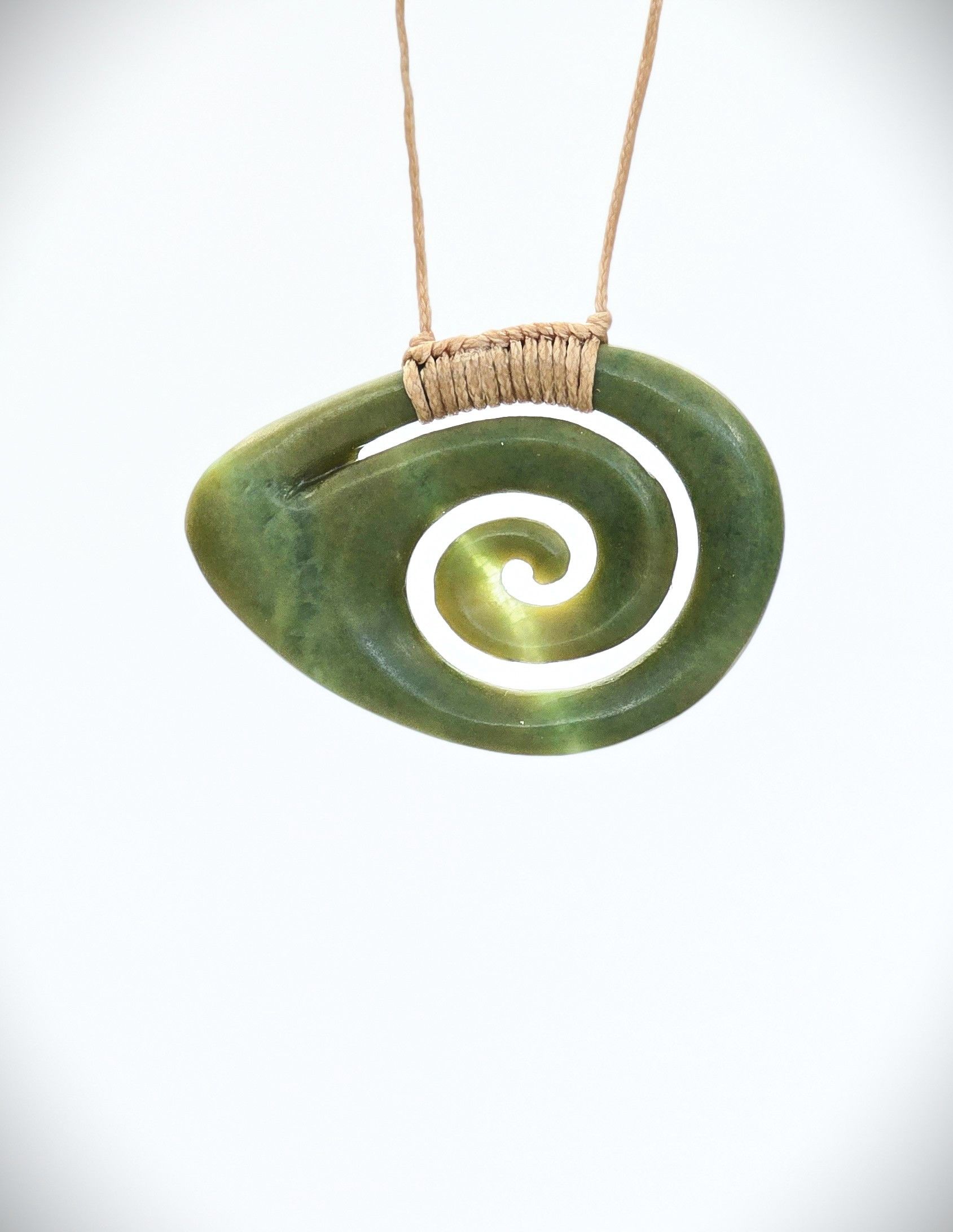 Moko Pounamu Koru Genuine NZ Inanga Greenstone - Kaka