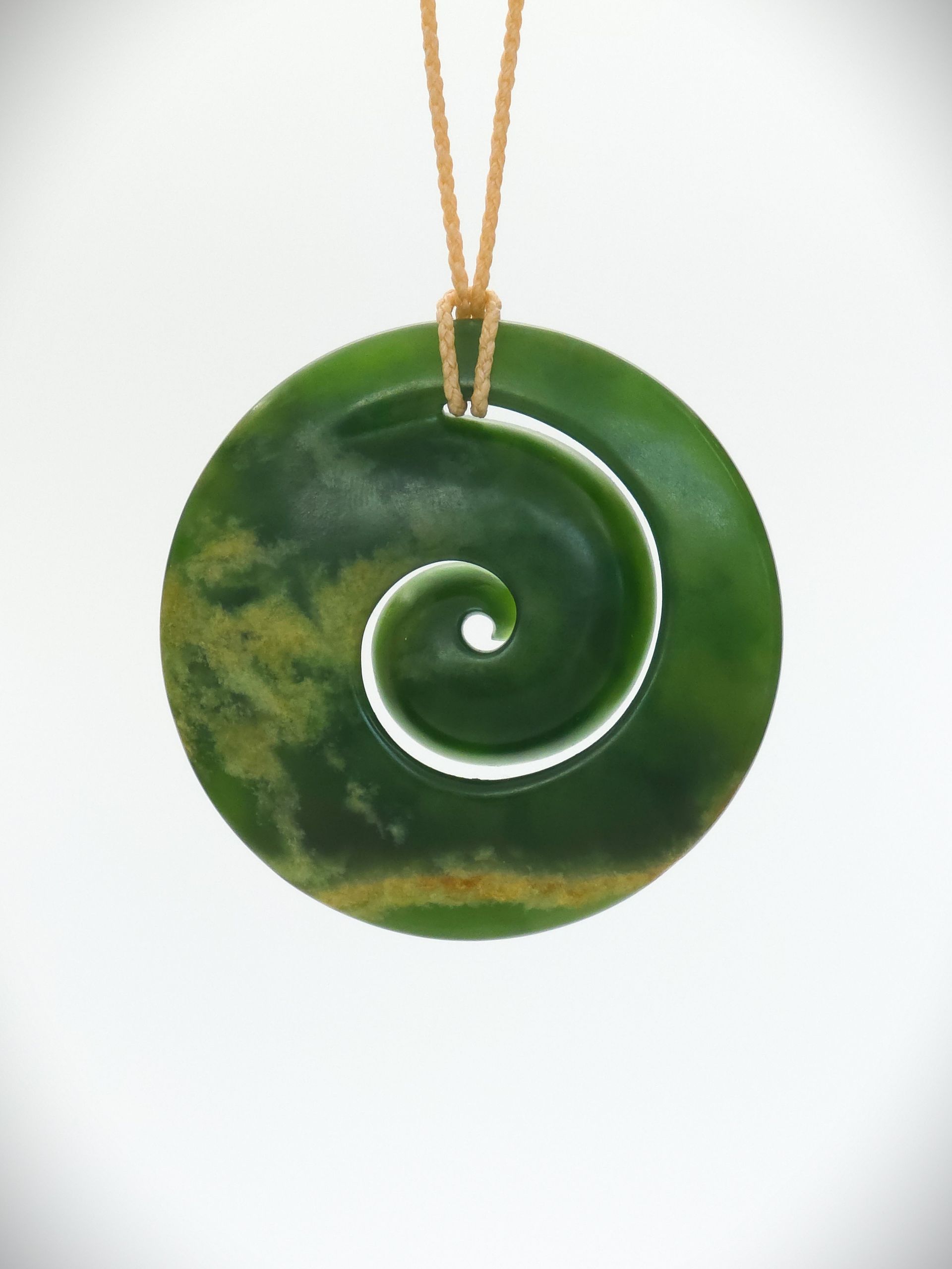 Moko Pounamu Koru Genuine NZ Kahurangi Flower Greenstone - Kapua