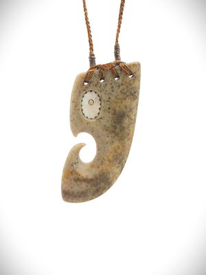 Moko Pounamu Rei Niho NZ Genuine Kokopu Greenstone - Pukepoto