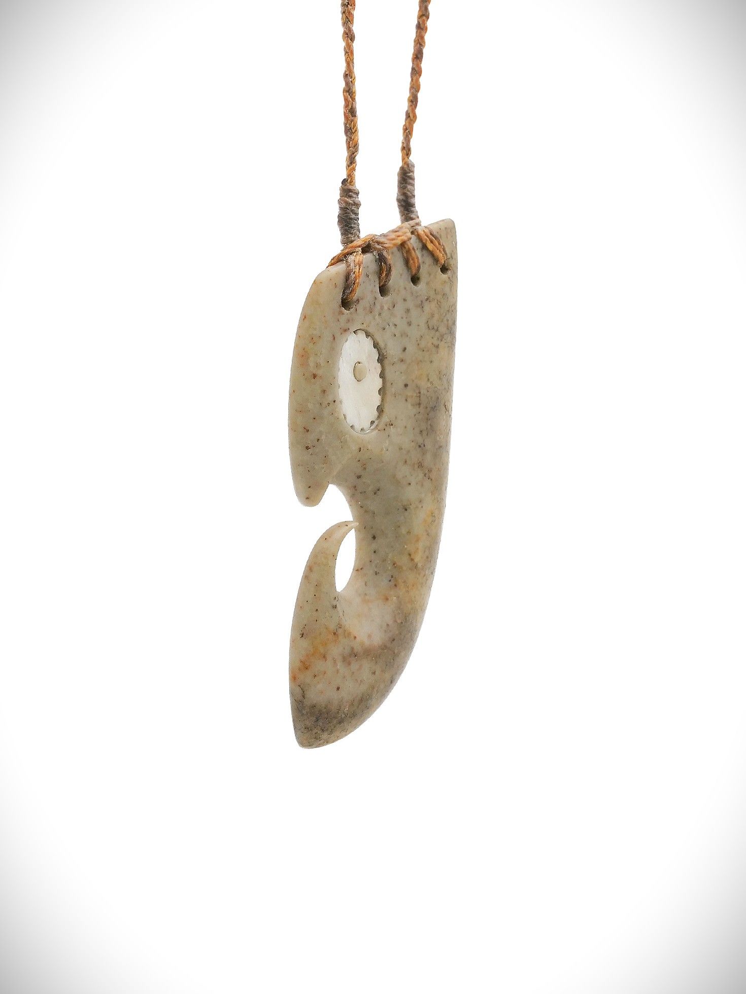 Moko Pounamu Rei Niho NZ Genuine Kokopu Greenstone - Pukepoto