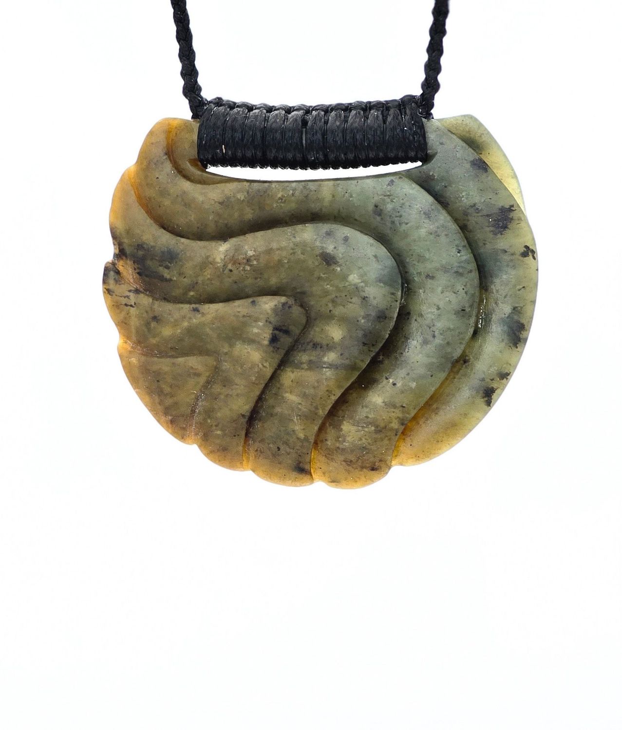 Moko Pounamu Porohita (Disc) NZ Genuine Kahotea Flower Greenstone - Ohekeia