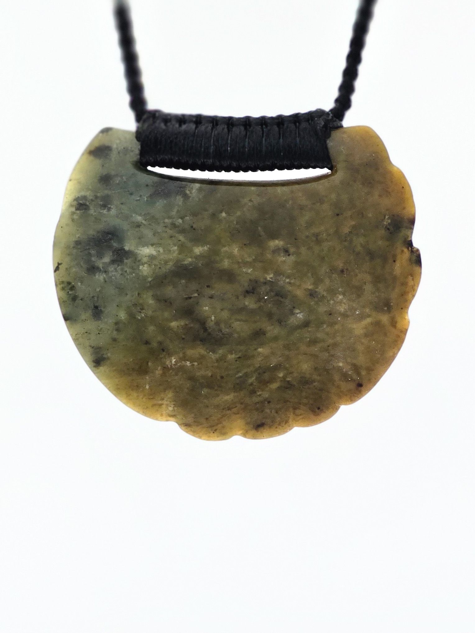 Moko Pounamu Porohita (Disc) NZ Genuine Kahotea Flower Greenstone - Ohekeia