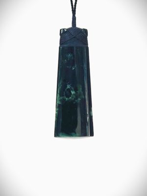 Moko Pounamu Toki Genuine NZ Kawakawa Greenstone - Huatea