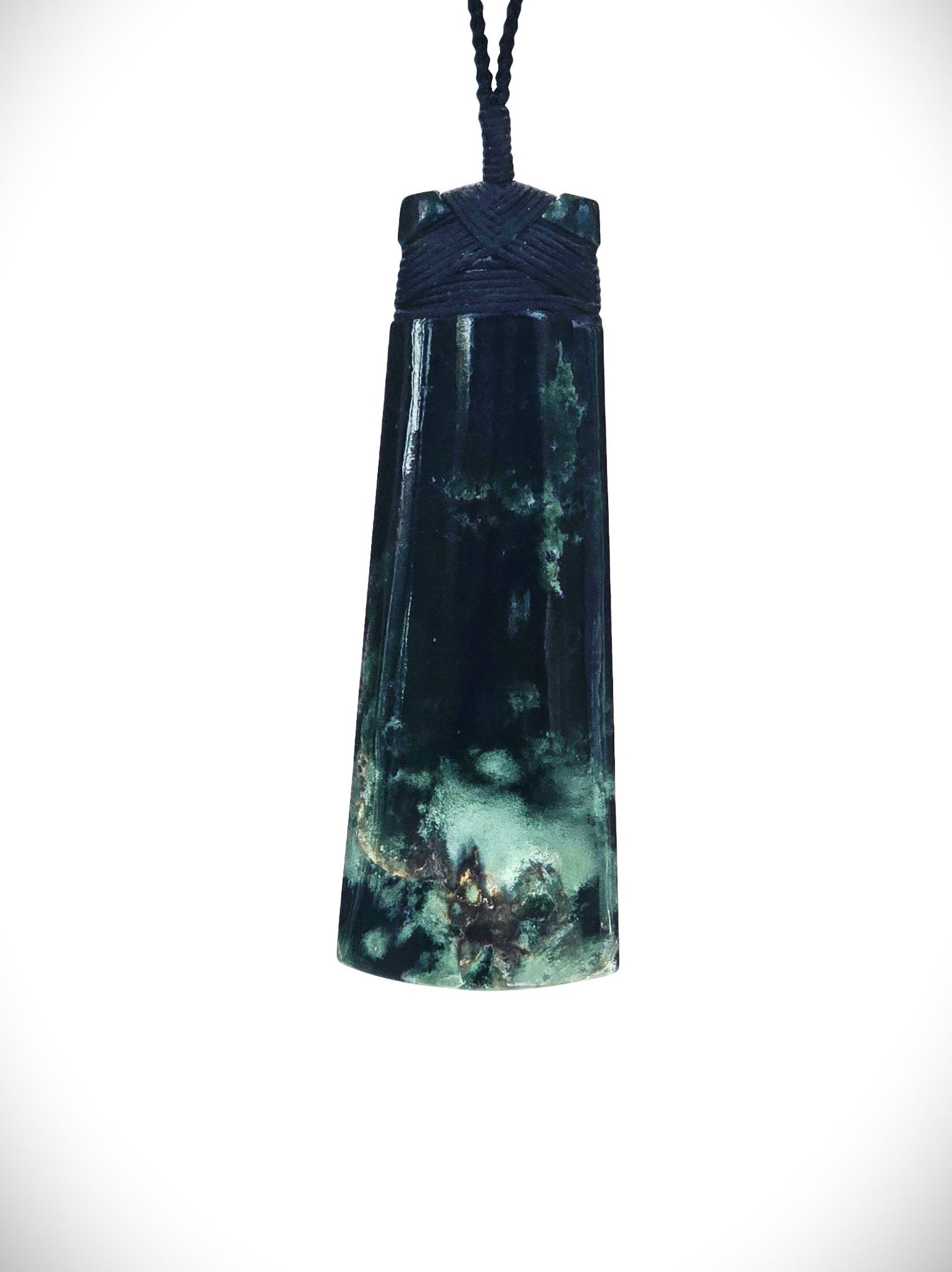 Moko Pounamu Toki Genuine NZ Kawakawa Greenstone - Huatea