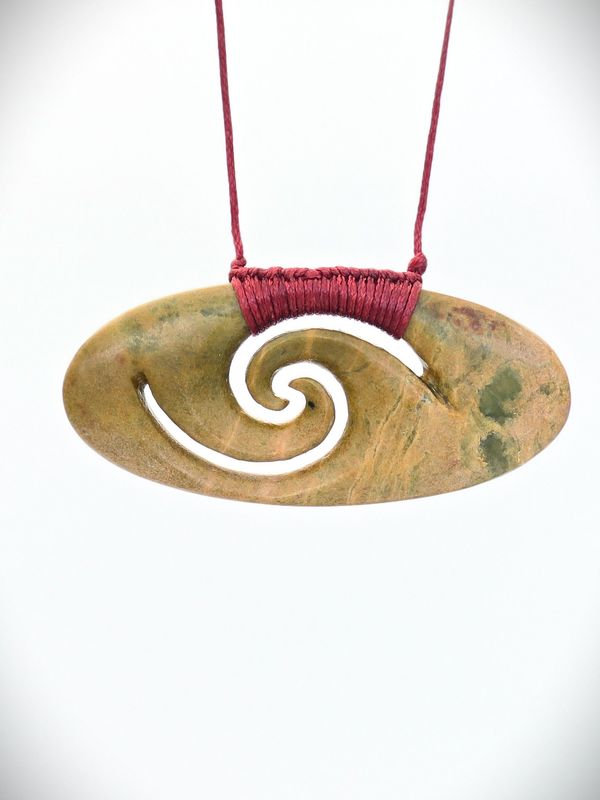 Moko Pounamu Koru Genuine NZ Raukaraka Greenstone - Moturata