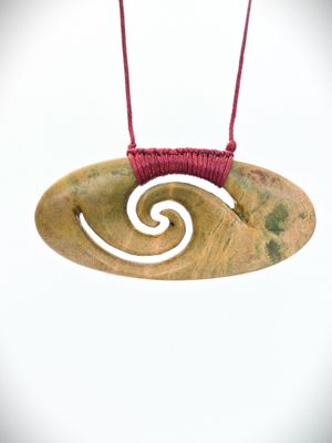 Moko Pounamu Koru Genuine NZ Raukaraka Greenstone - Moturata