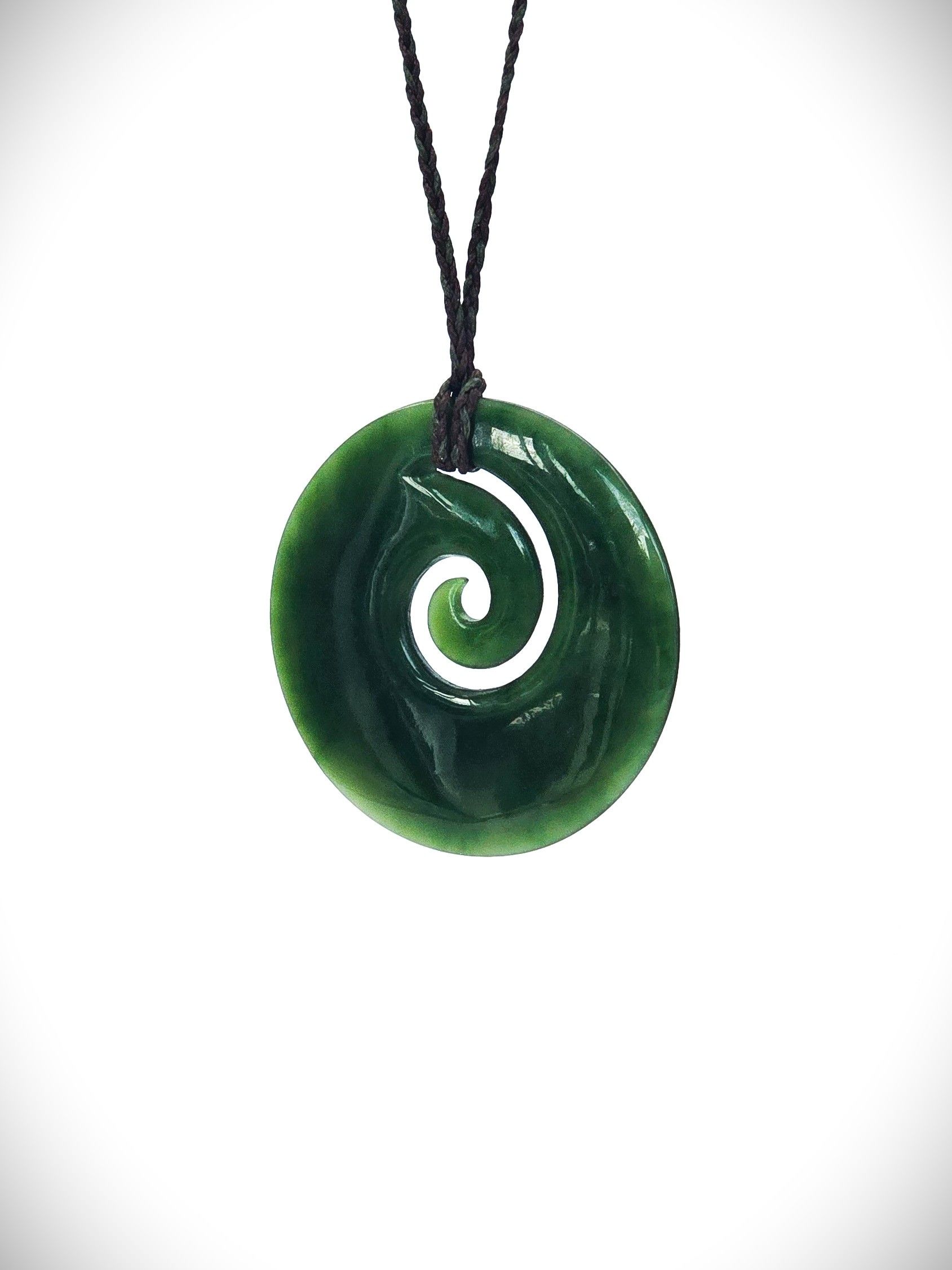 Moko Pounamu Koru Genuine NZ Kahurangi Greenstone - Hakapoua