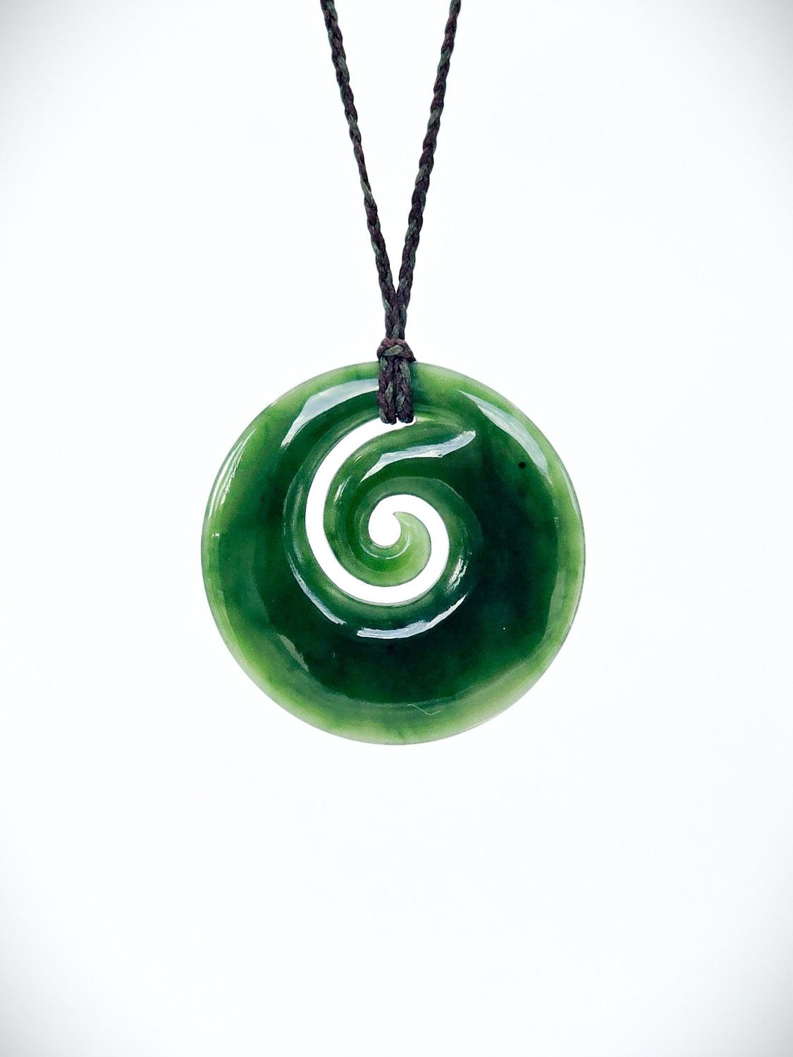 Moko Pounamu Koru Genuine NZ Kahurangi Greenstone - Hakapoua Moko Pounamu Koru Genuine NZ Kahurangi Greenstone - Hakapoua