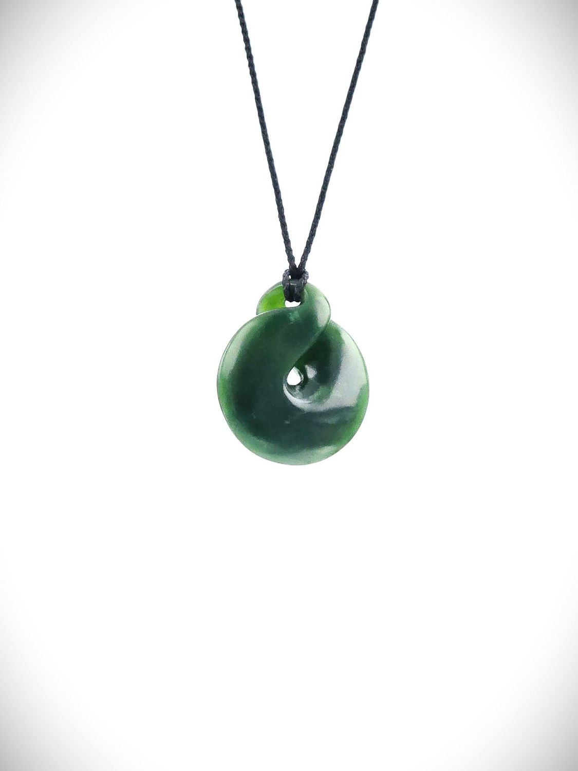 Moko Pounamu Single Pikorua (Twist) NZ Genuine Kawakawa Greenstone - Kaiaka Moko Pounamu Single Pikorua (Twist) NZ Genuine Kawakawa Greenstone - Kaiaka