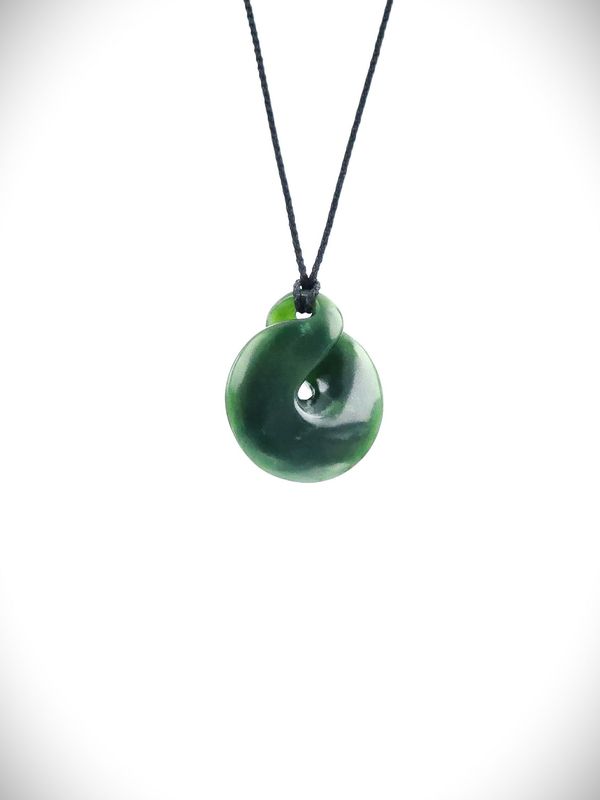 Moko Pounamu Single Pikorua (Twist) NZ Genuine Kawakawa Greenstone - Kaiaka