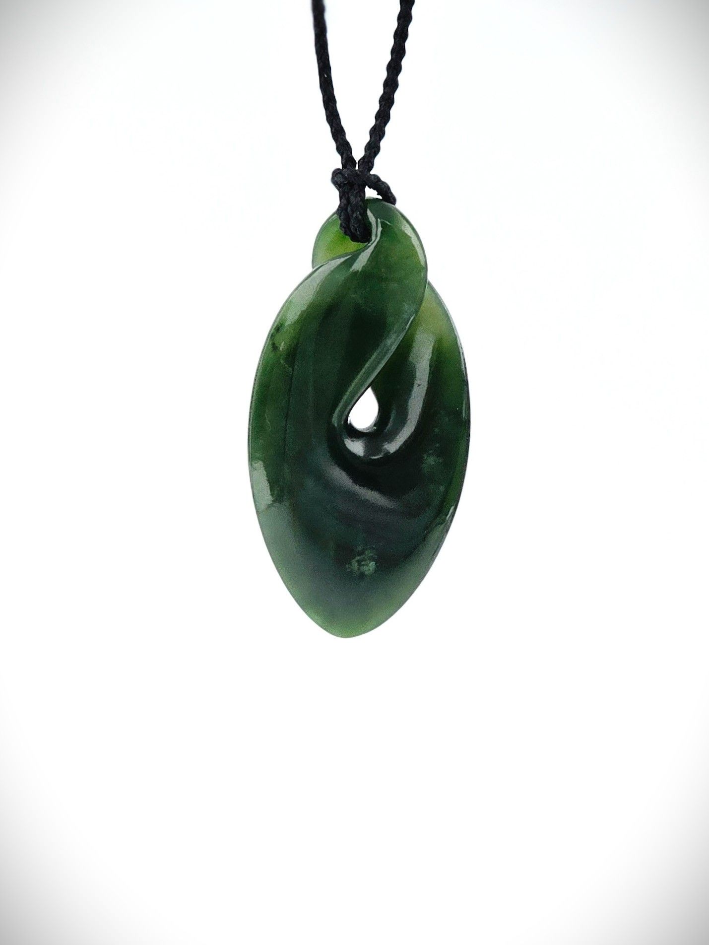 Moko Pounamu Single Pikorua (Twist) NZ Genuine Kawakawa Greenstone -Iwikau