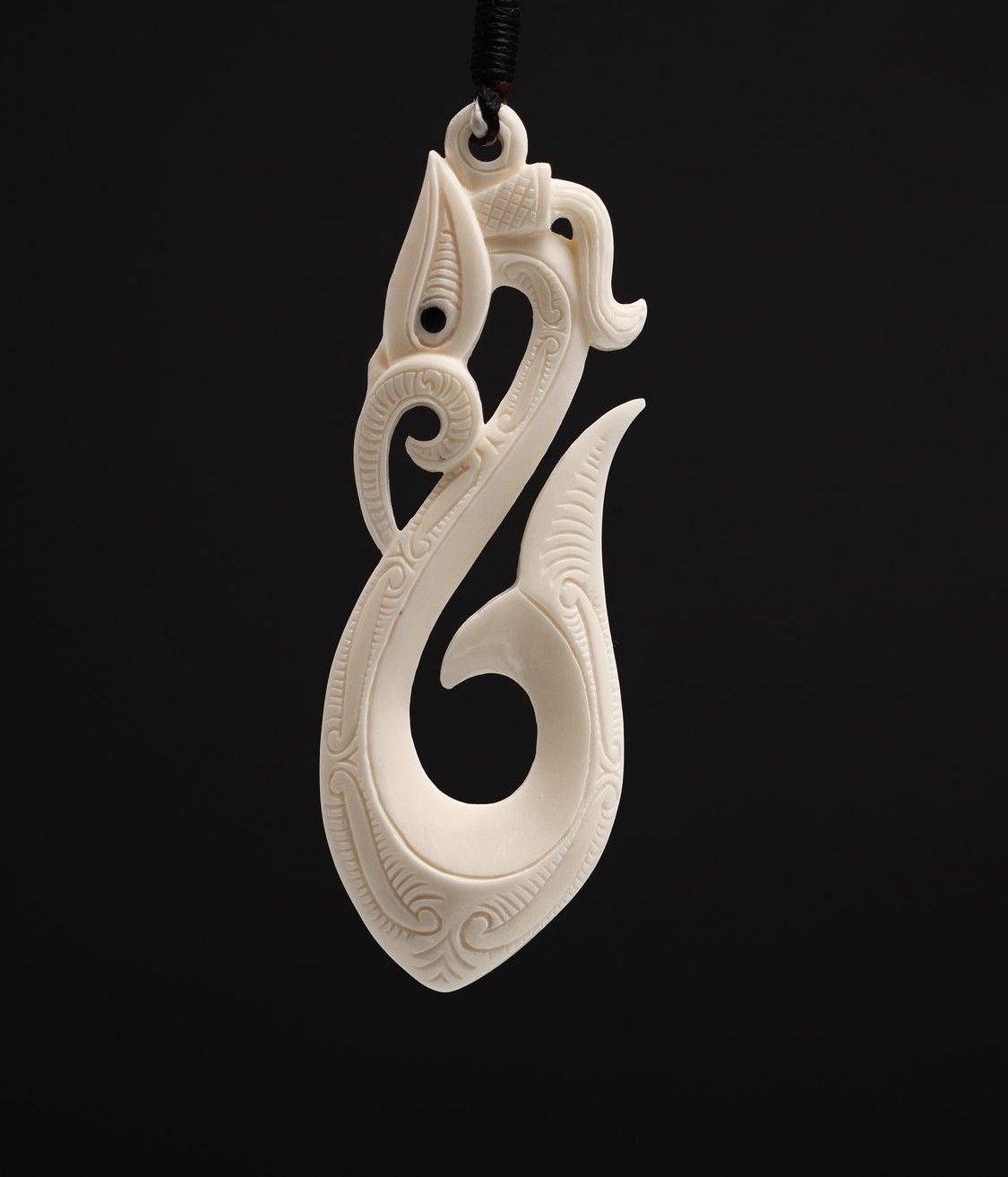 Moko Pounamu Bone Carving Taniwha AB33
