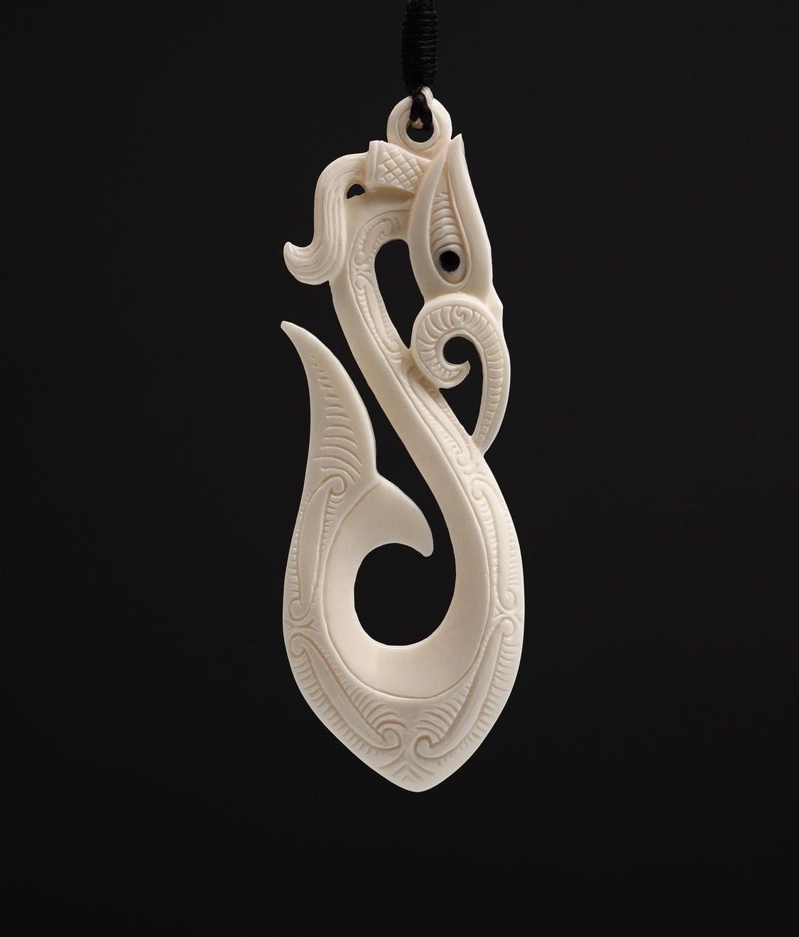 Moko Pounamu Bone Carving Taniwha AB33