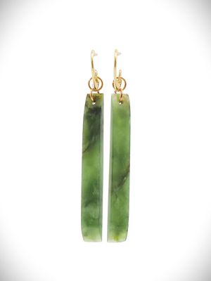 Moko Pounamu NZ Genuine Hapopo Greenstone Earrings - Te Mata