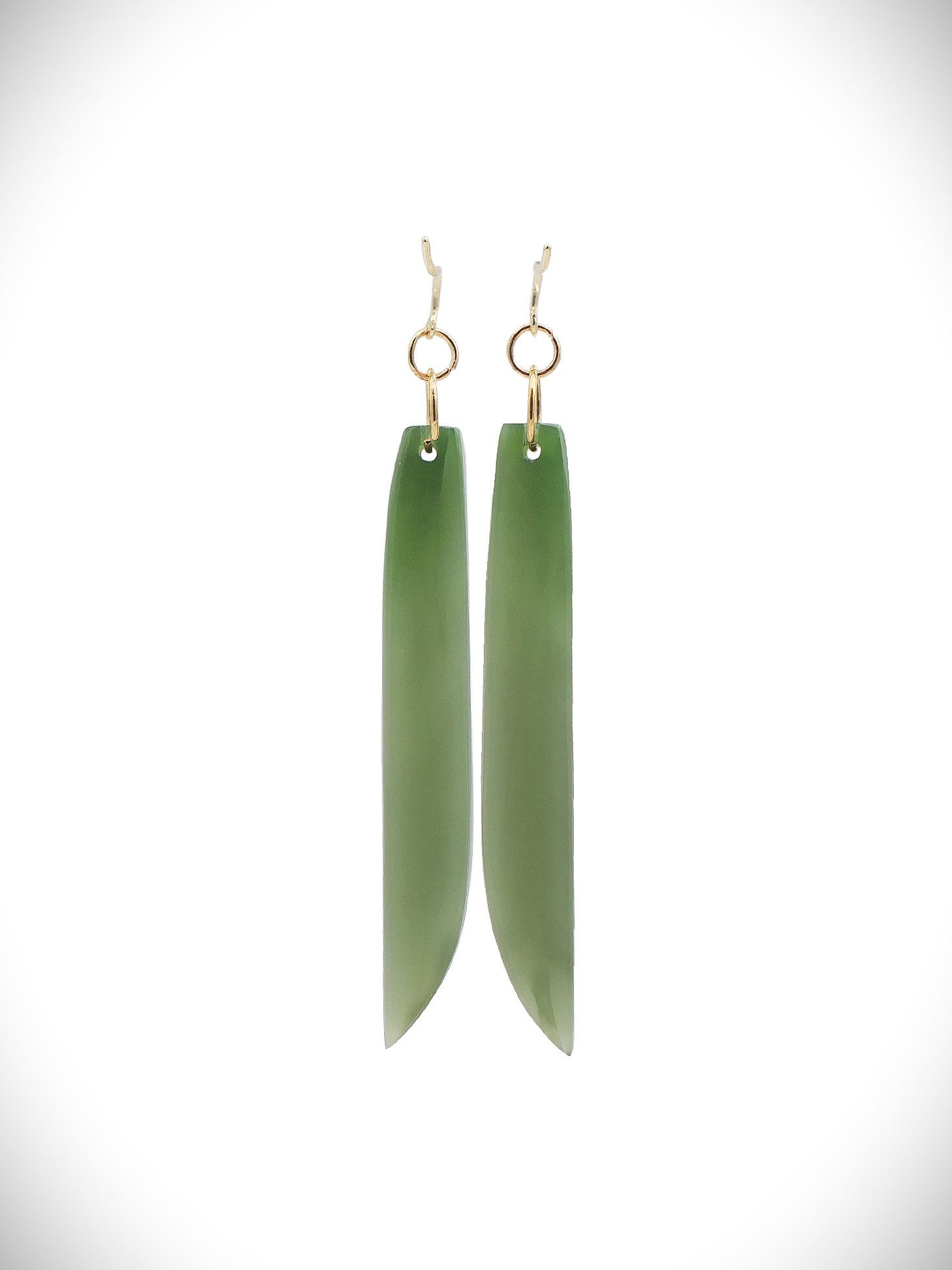 Moko Pounamu NZ Genuine Inanga Greenstone Earrings - Waiomu