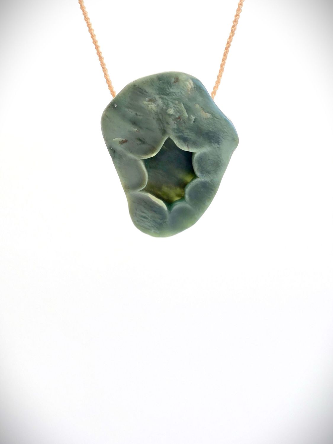 Moko Pounamu Kouma (Breastplate) NZ Genuine Inanga Greenstone -Atiamuri