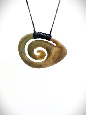 Moko Pounamu Koru Genuine NZ Raukaraka Greenstone -Arawa