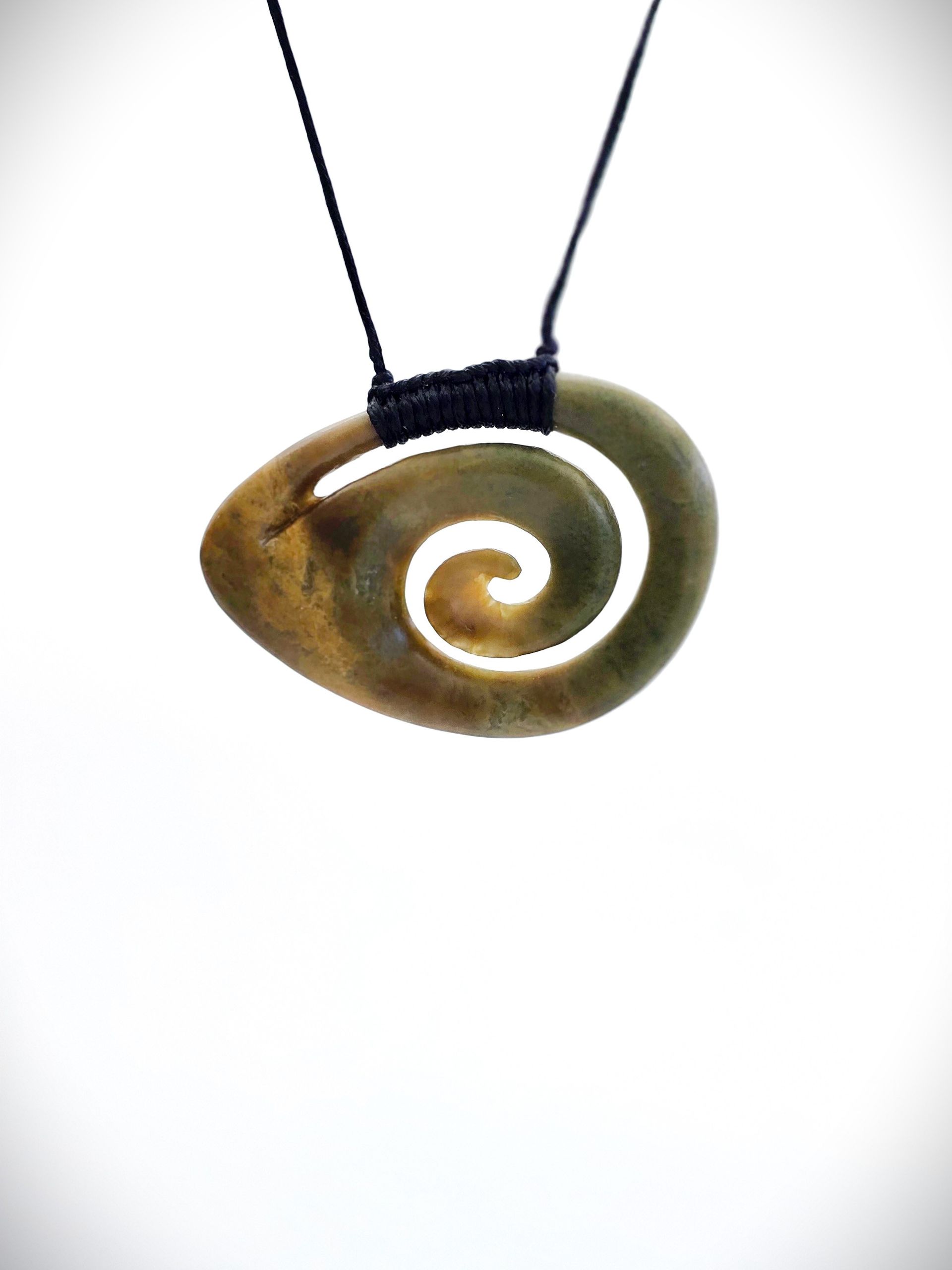 Moko Pounamu Koru Genuine NZ Raukaraka Greenstone -Arawa