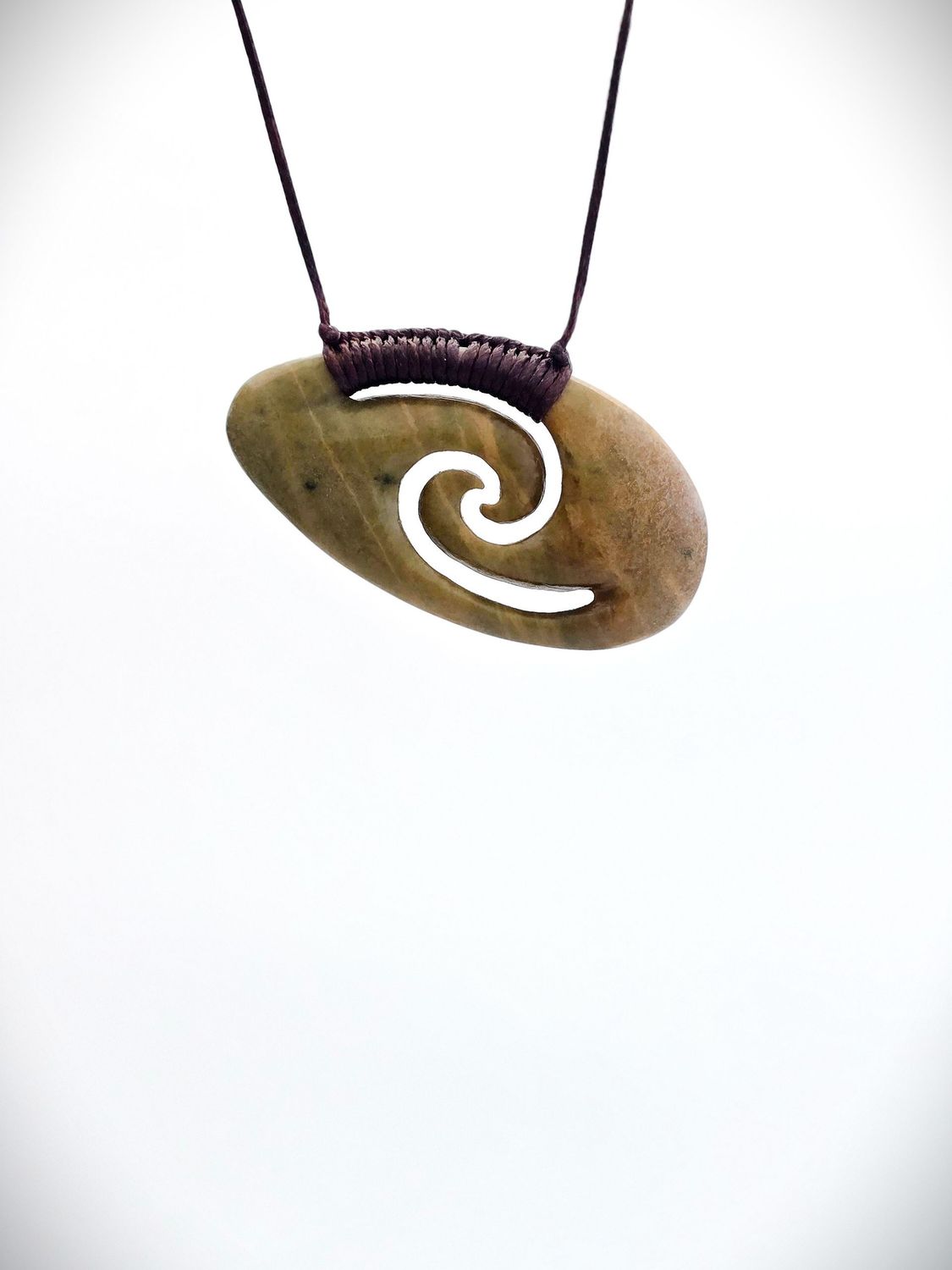 Moko Pounamu Koru Genuine NZ Raukaraka Greenstone - Heke Moko Pounamu Koru Genuine NZ Raukaraka Greenstone - Heke