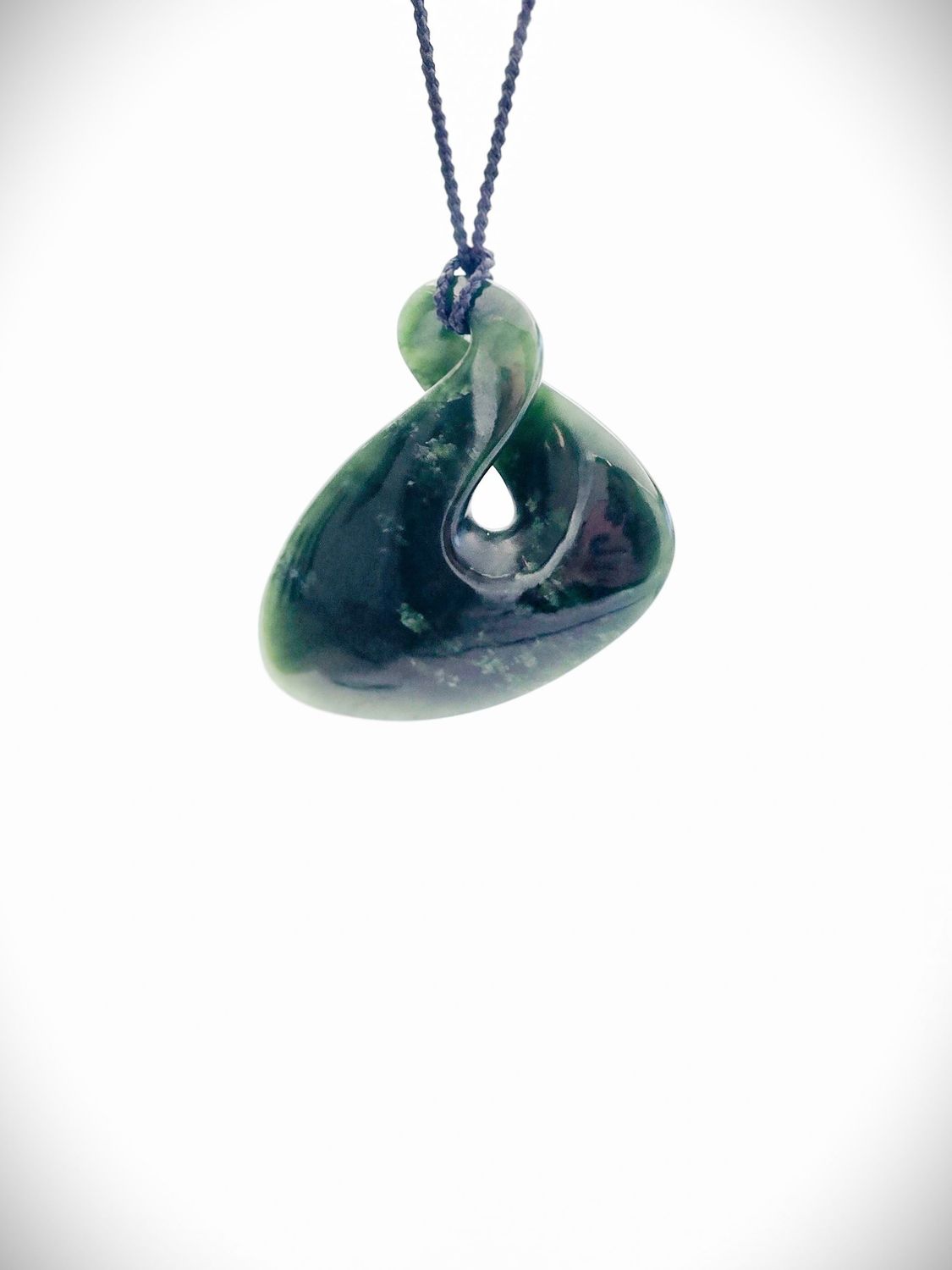 Moko Pounamu Single Pikorua (Twist) NZ Genuine Kawakawa Greenstone -Hirini