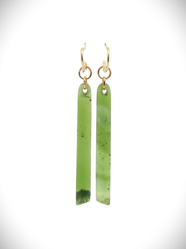 Moko Pounamu NZ Genuine Kahurangi Greenstone Earrings - Whenuakite