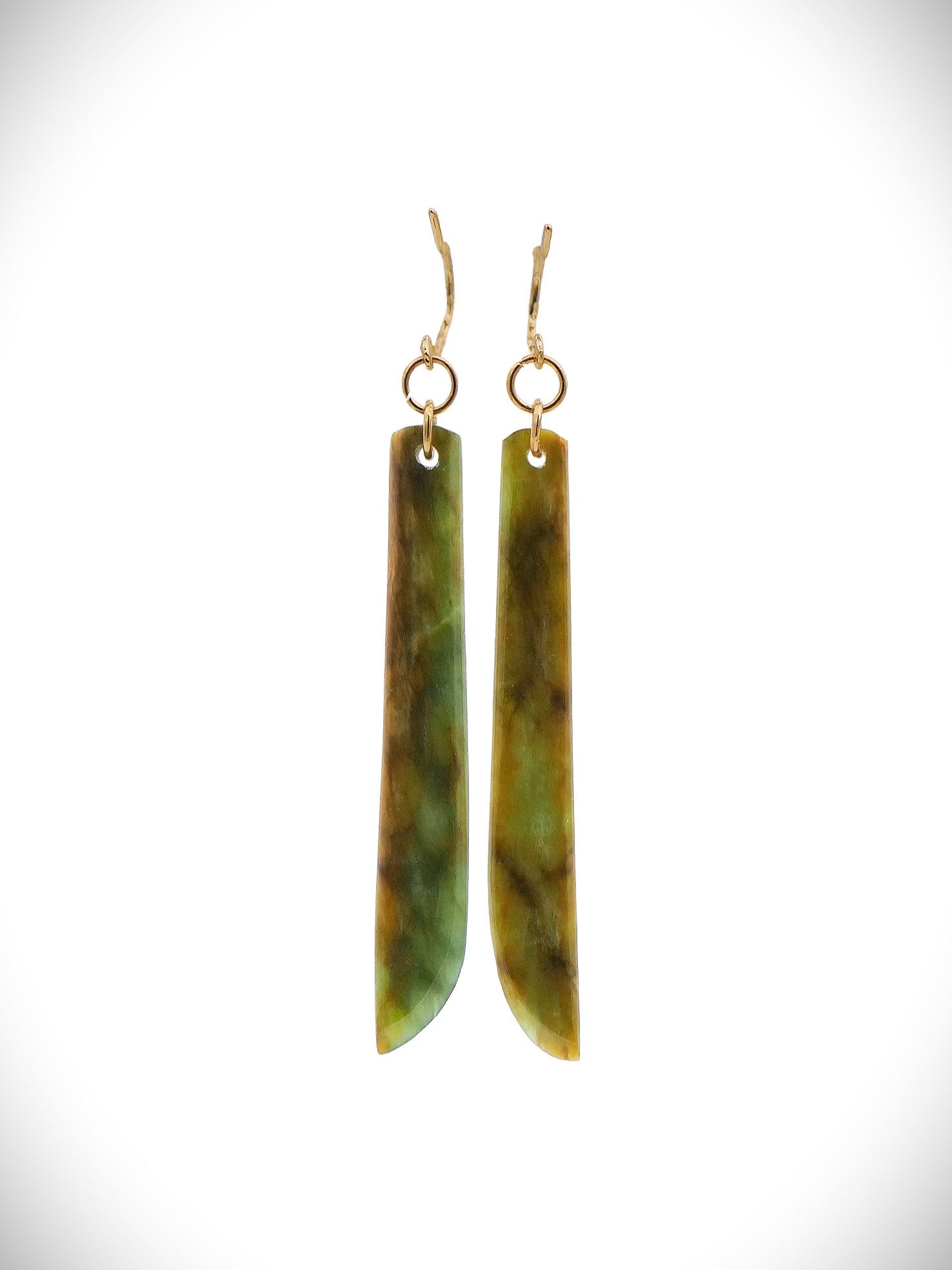 Moko Pounamu NZ Genuine Raukaraka Greenstone Earrings - Purangi