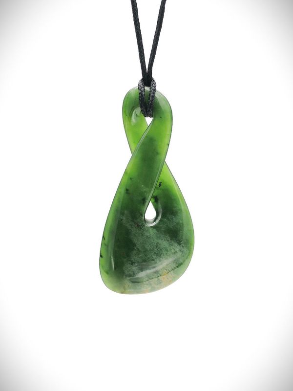 Moko Pounamu Pikorua (Twist) NZ Genuine Kahurangi Flower Greenstone - Wharekaho