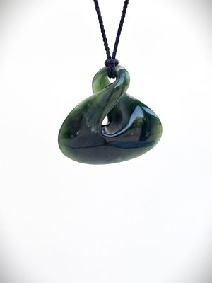 Moko Pounamu Single Pikorua (Twist) NZ Genuine Kawakawa Greenstone - Hohaia Moko Pounamu Single Pikorua (Twist) NZ Genuine Kawakawa Greenstone - Hohaia
