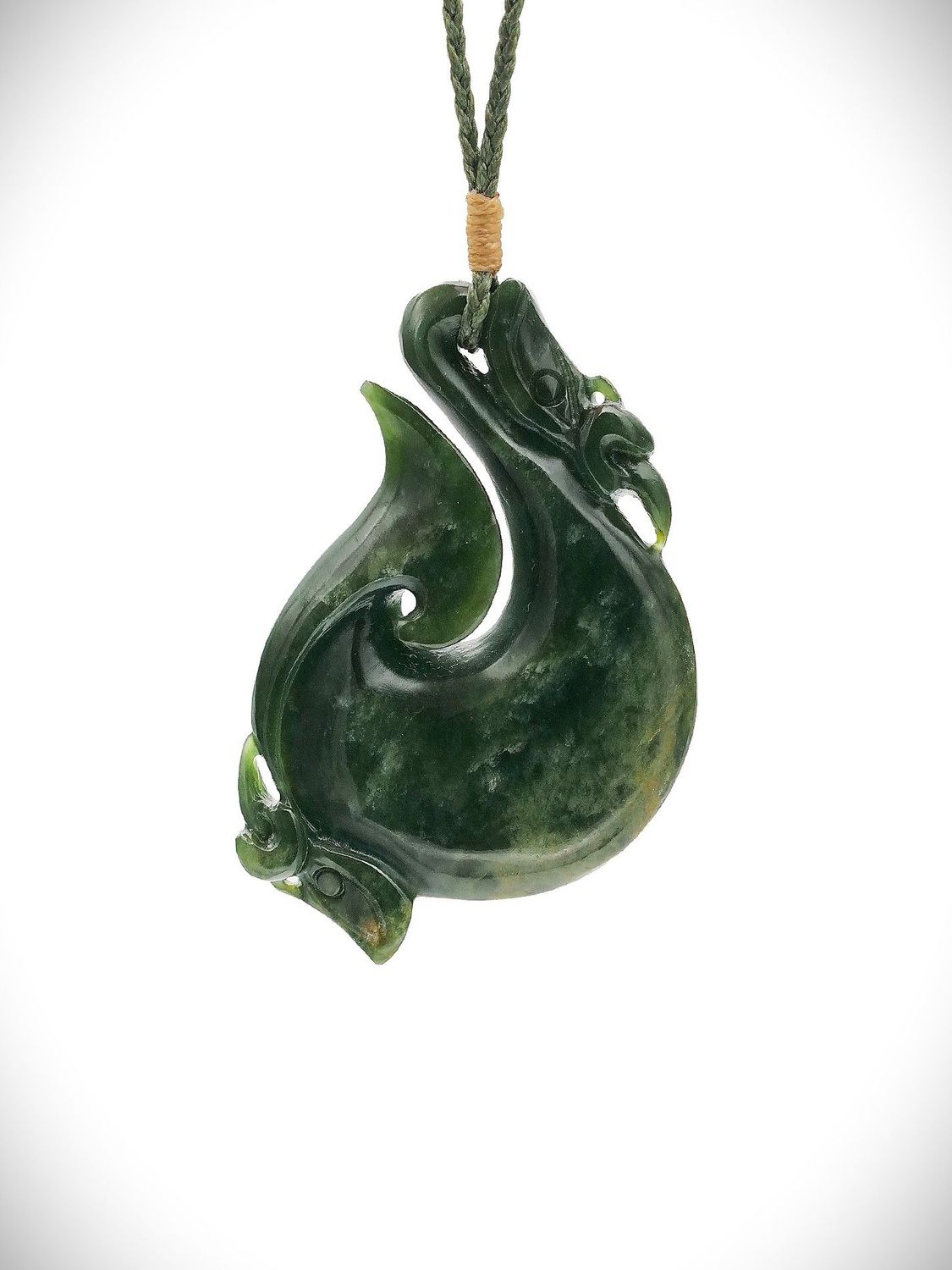 Moko Pounamu Manaia NZ Genuine Kawakawa Flower Greenstone - Otautu Moko Pounamu Manaia NZ Genuine Kawakawa Flower Greenstone - Otautu