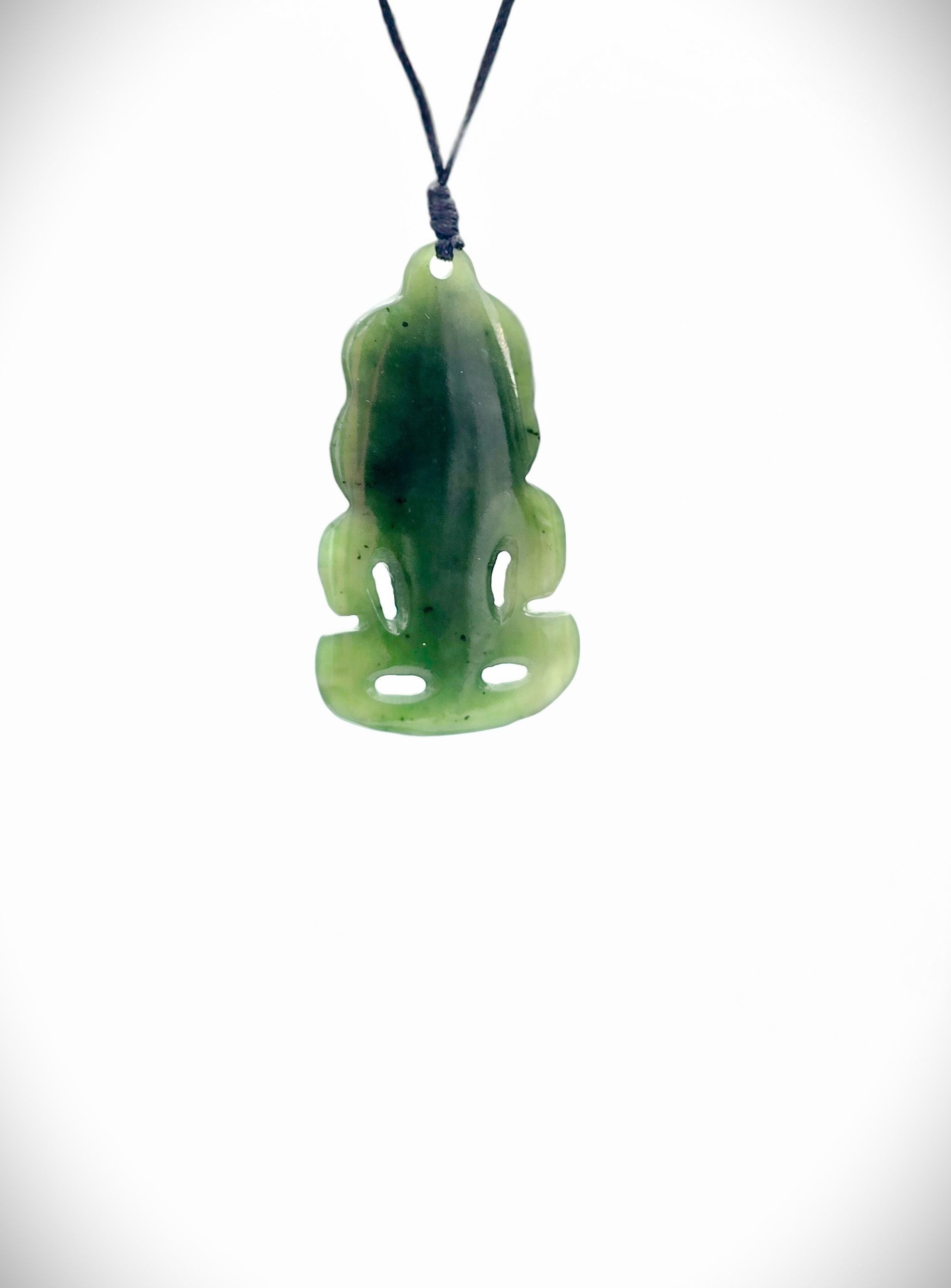 Moko Pounamu Pepi Hei Tiki NZ Genuine Kawakawa Greenstone - Karere