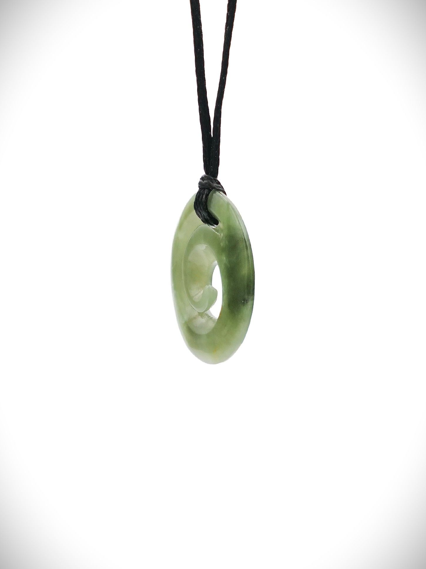 Moko Pounamu Koru NZ Genuine Inanga Greenstone - Motukaramea