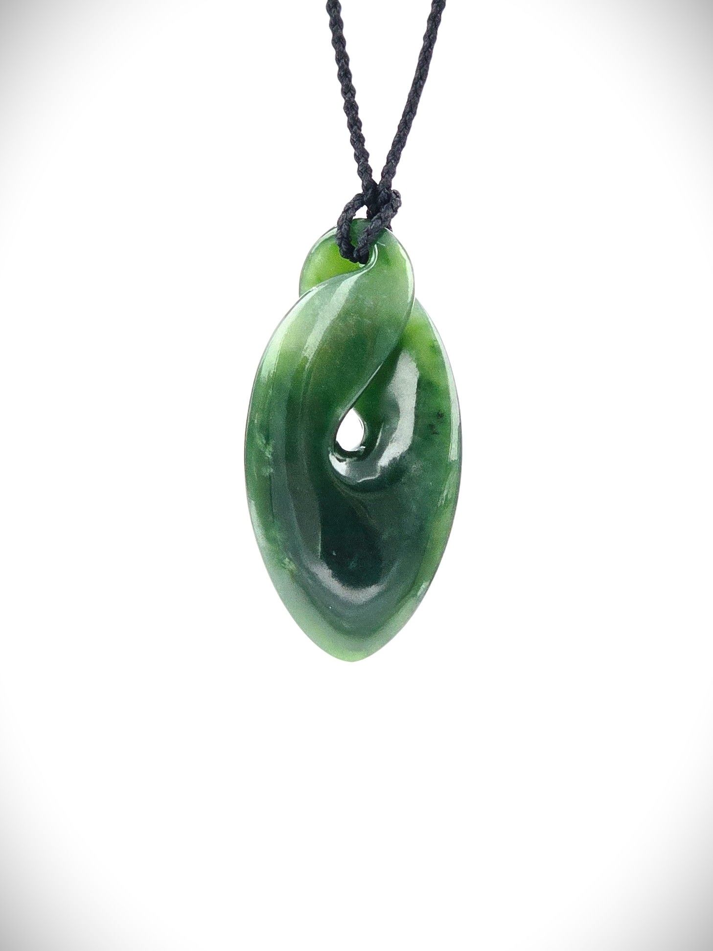 Moko Pounamu Single Pikorua (Twist) NZ Genuine Kawakawa Greenstone - Pah
