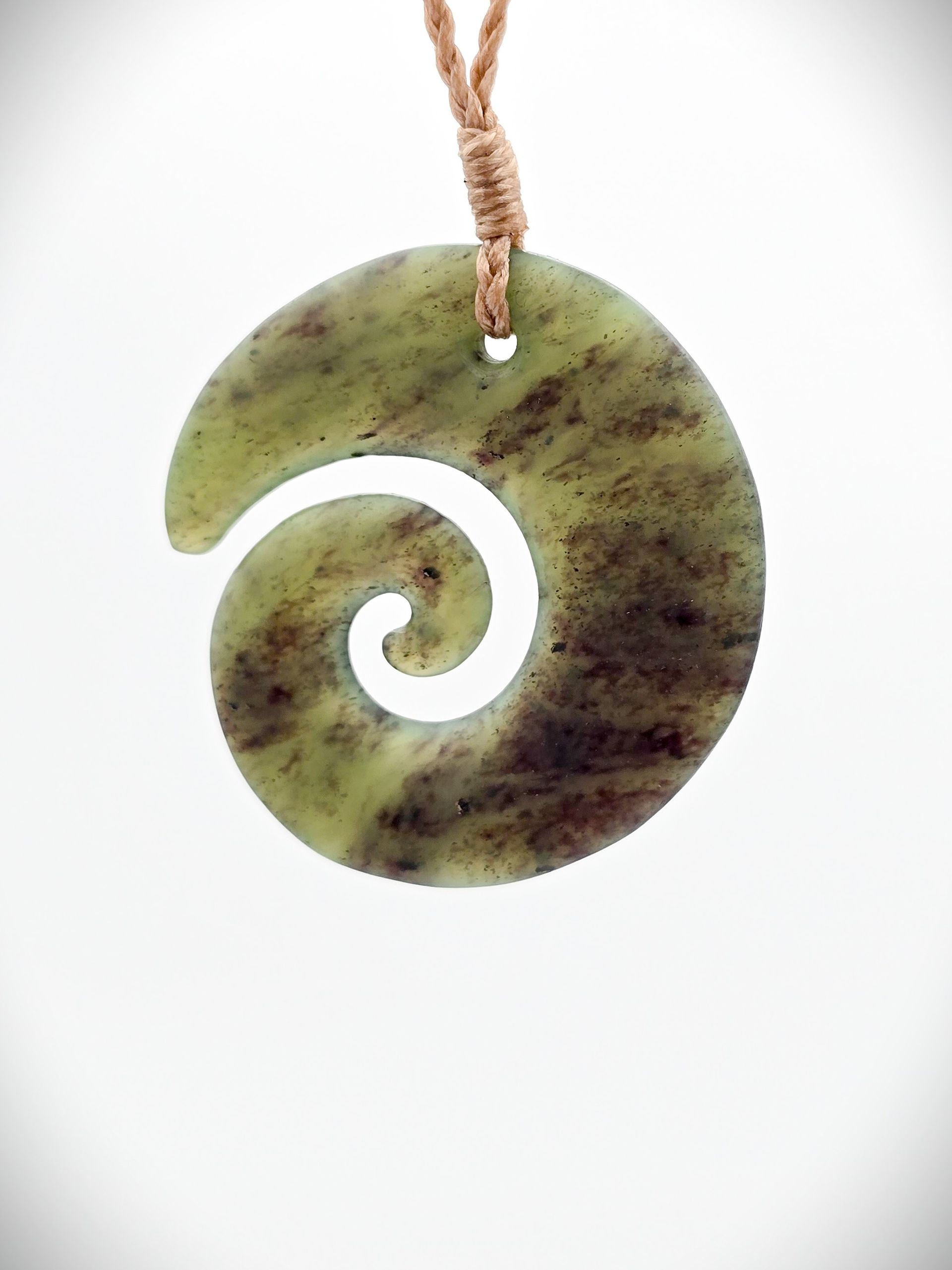 Moko Pounamu Koru NZ Genuine Hapopo Greenstone - Papamoa