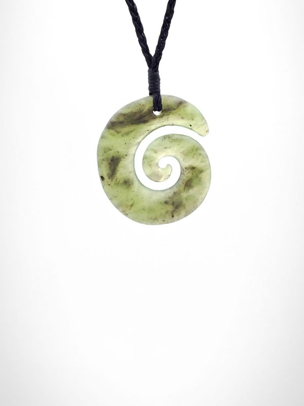 Moko Pounamu Koru NZ Genuine Hapopo Greenstone -Oteha