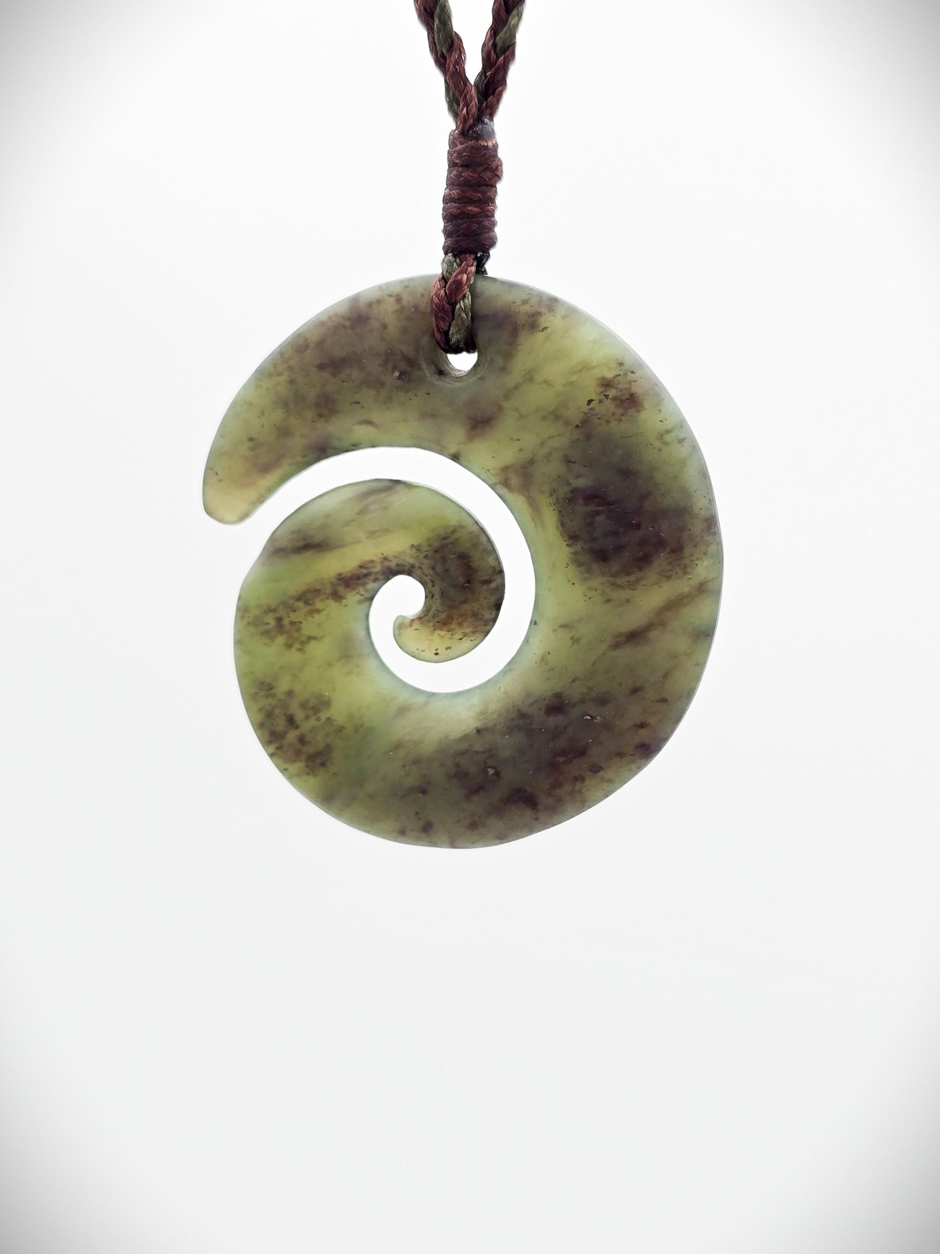Moko Pounamu Koru NZ Genuine Hapopo Greenstone - Oparau