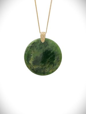 Moko Pounamu Porohita NZ Genuine Marsden Flower Greenstone & 9ct Gold - Ngatea Moko Pounamu Porohita NZ Genuine Marsden Flower Greenstone & 9ct Gold - Ngatea