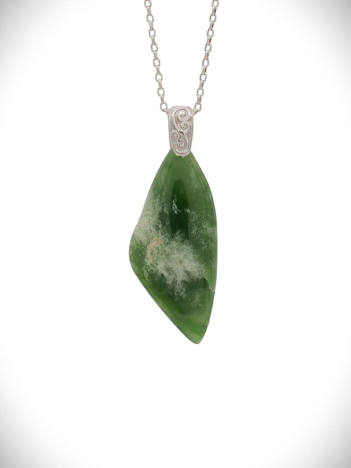 Moko Pounamu Kuru (Drop) NZ Genuine Kahotea Greenstone & Sterling Silver - Kaitoke Moko Pounamu Kuru (Drop) NZ Genuine Kahotea Greenstone & Sterling Silver - Kaitoke