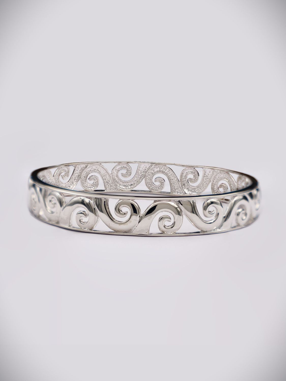 Moko Pounamu Sterling Silver Double Koru Bangle - SALE Moko Pounamu Sterling Silver Double Koru Bangle - SALE