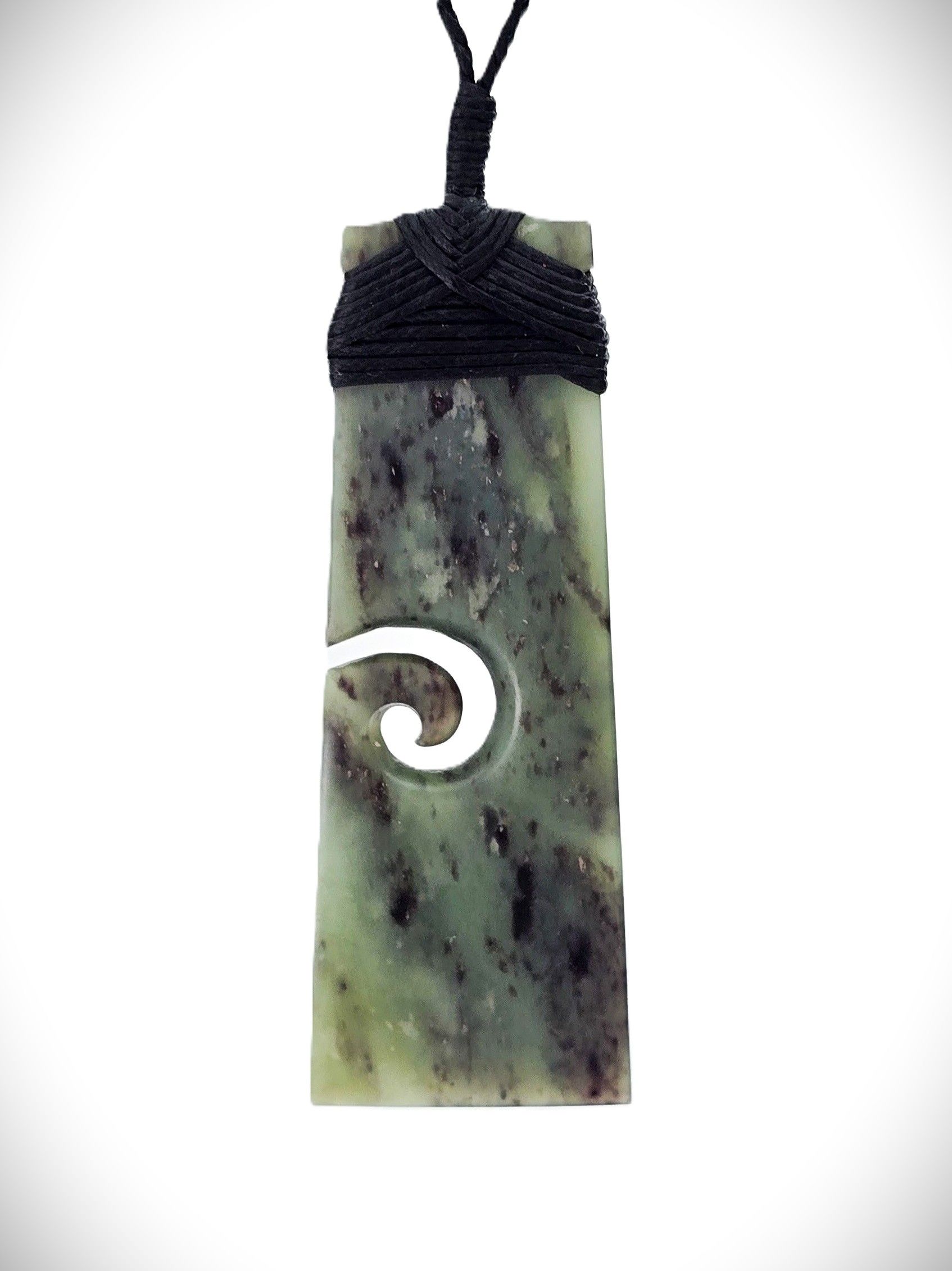 Moko Pounamu Toki - Koru NZ Genuine Hapopo Greenstone - Motiti