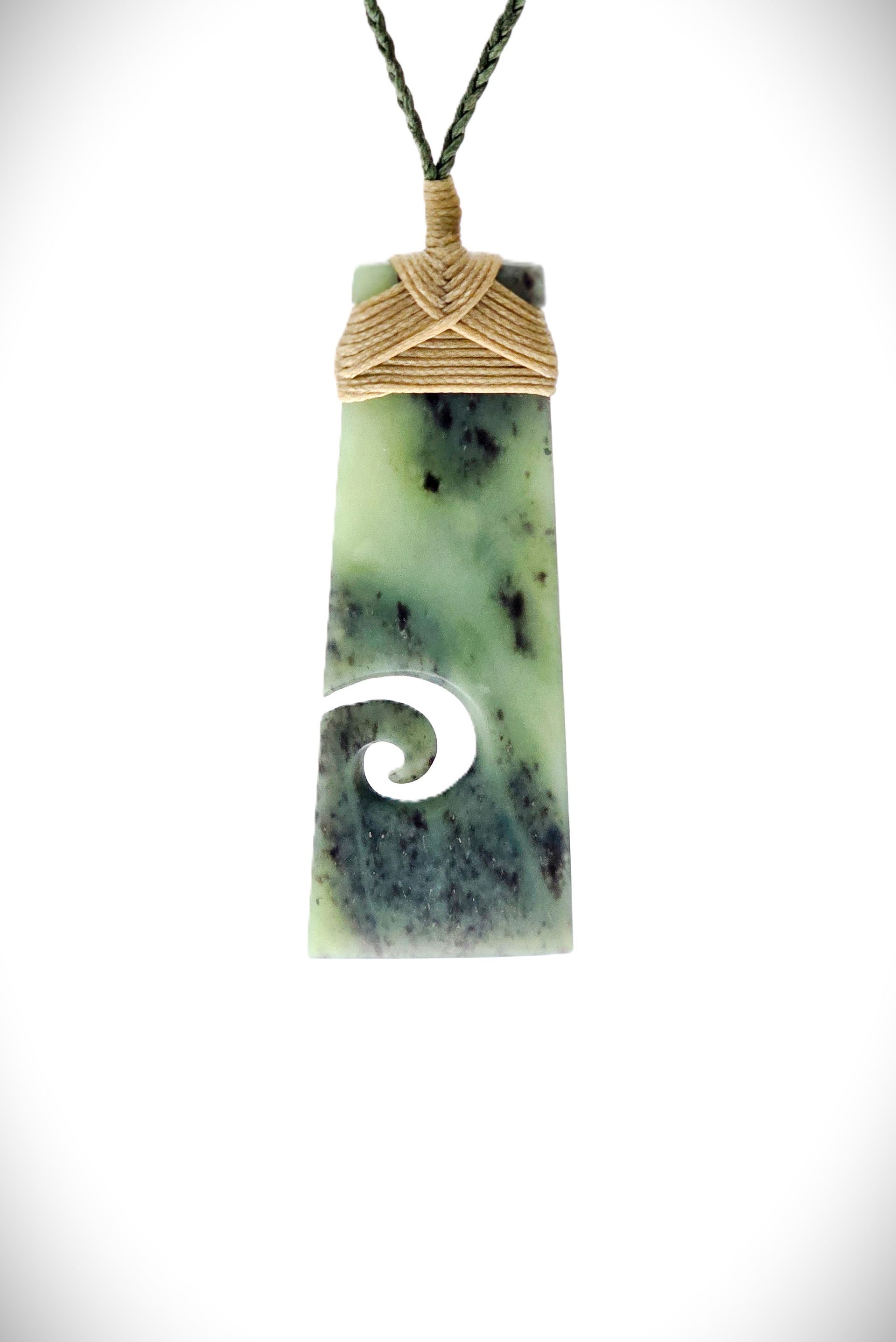 Moko Pounamu Toki - Koru NZ Genuine Hapopo Greenstone -  Rangi