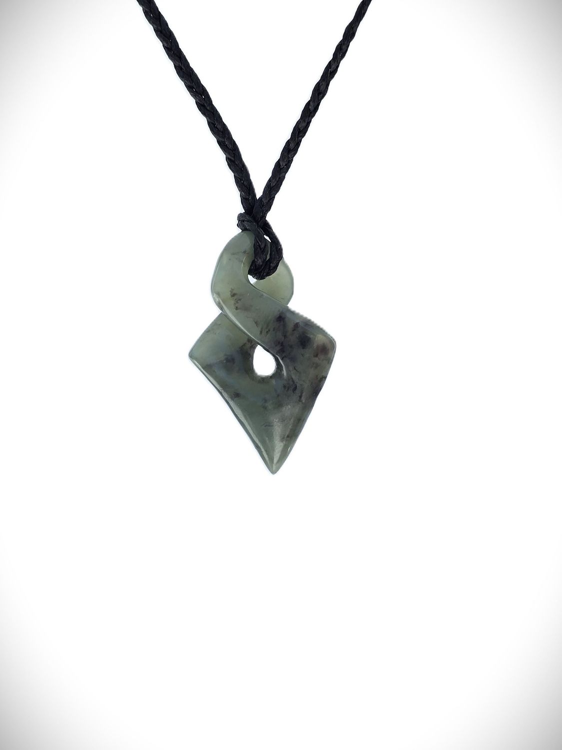 Moko Pounamu Single Pikorua (Twist) NZ Genuine Hapopo Greenstone - Whitiora