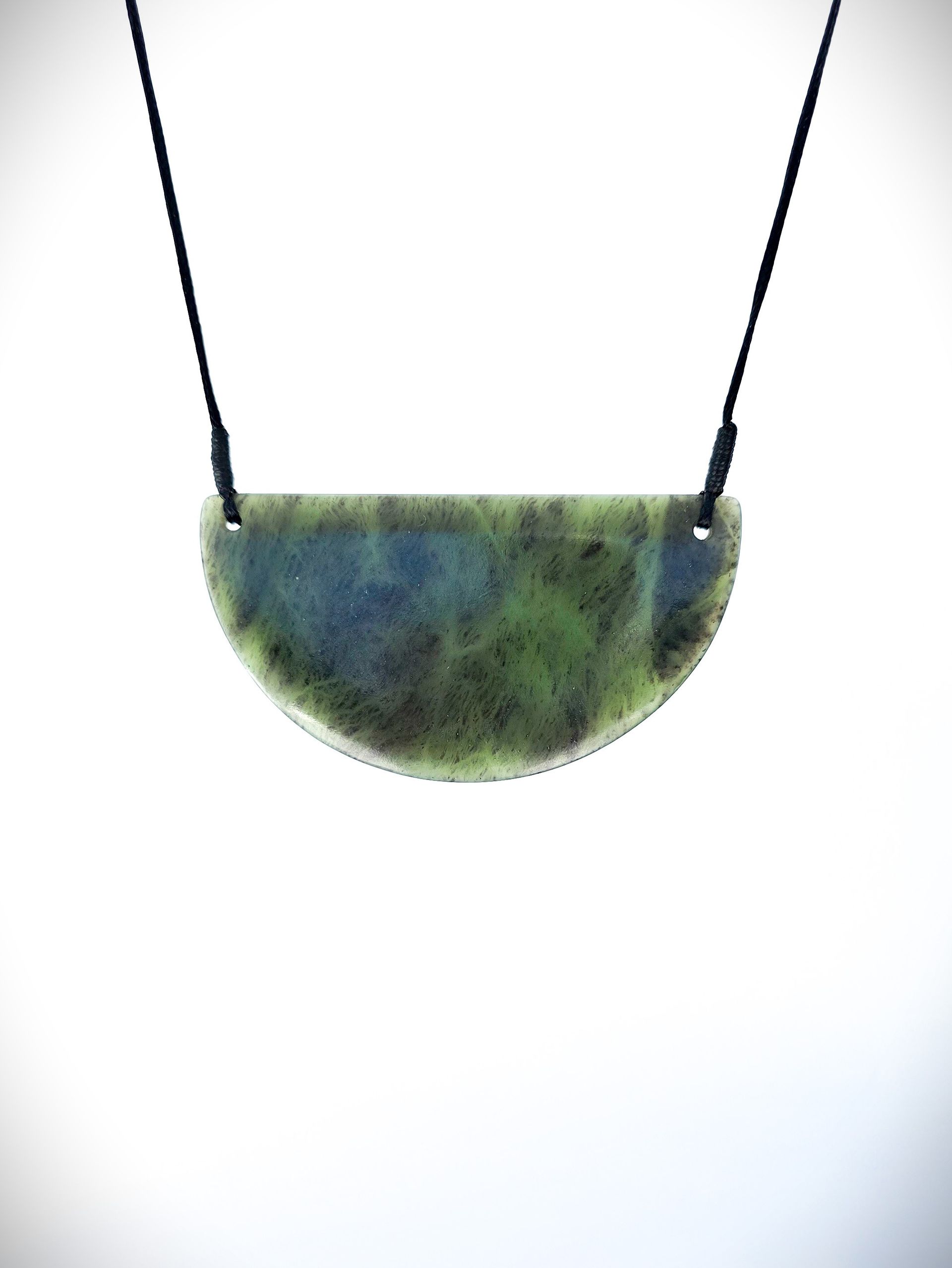 Moko Pounamu Kouma (Breastplate) NZ Genuine Hapopo Greenstone -Takitimu