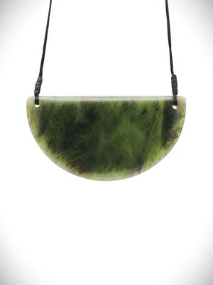 Moko Pounamu Kouma (Breastplate) NZ Genuine Hapopo Greenstone -Takitimu