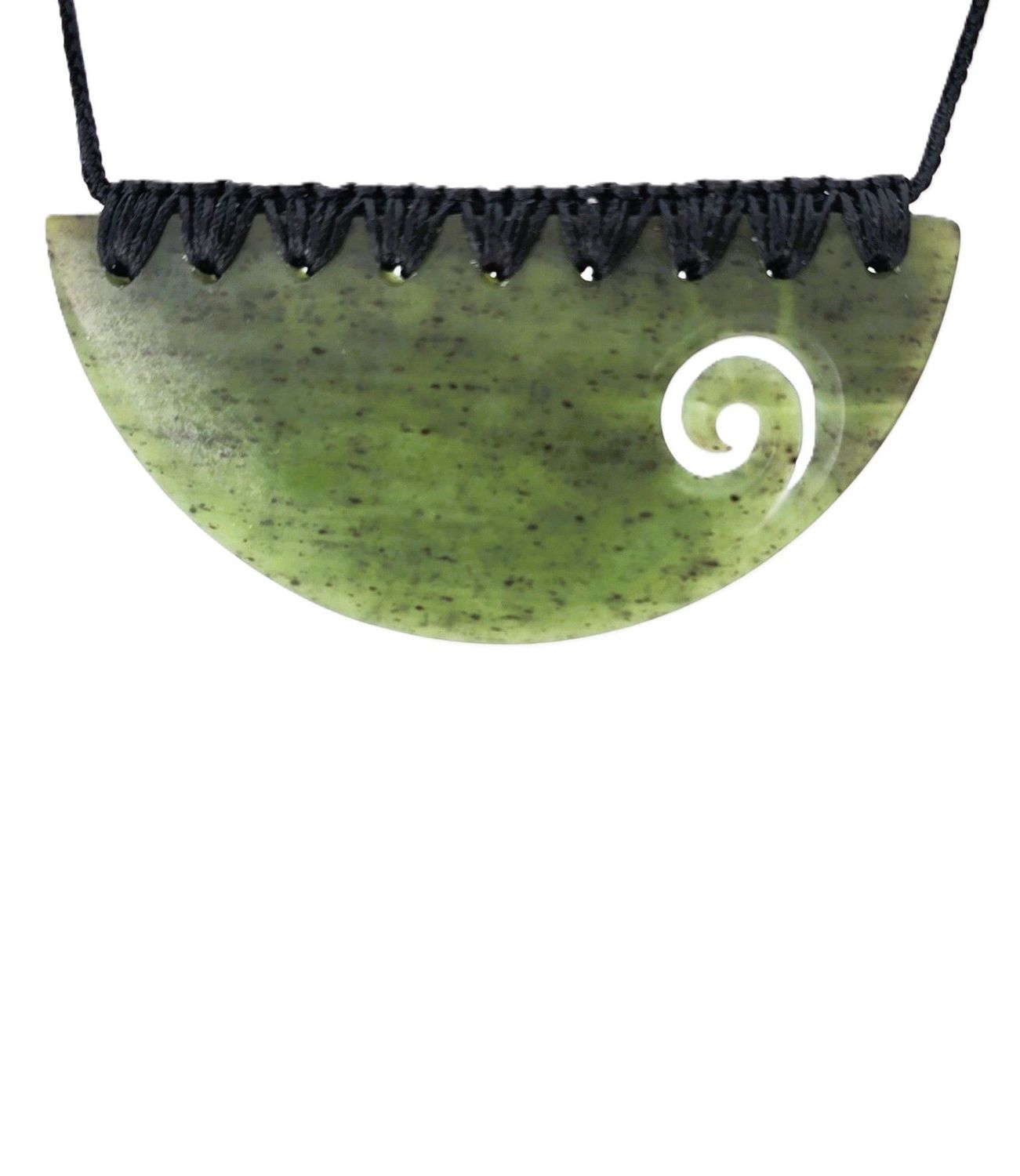 Moko Pounamu Kouma (Breastplate) NZ Genuine Hapopo Greenstone - Muriwai