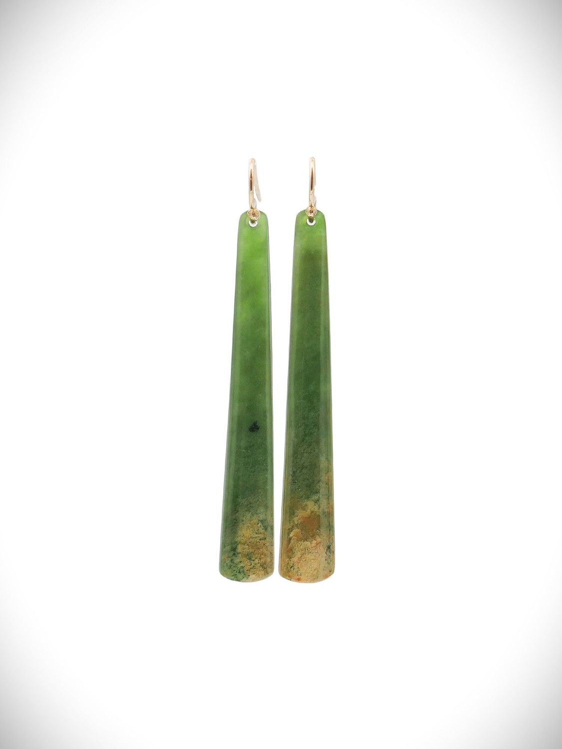 Moko Pounamu NZ Marsden Flower Greenstone & 9ct Gold Earrings -  Mangatangi