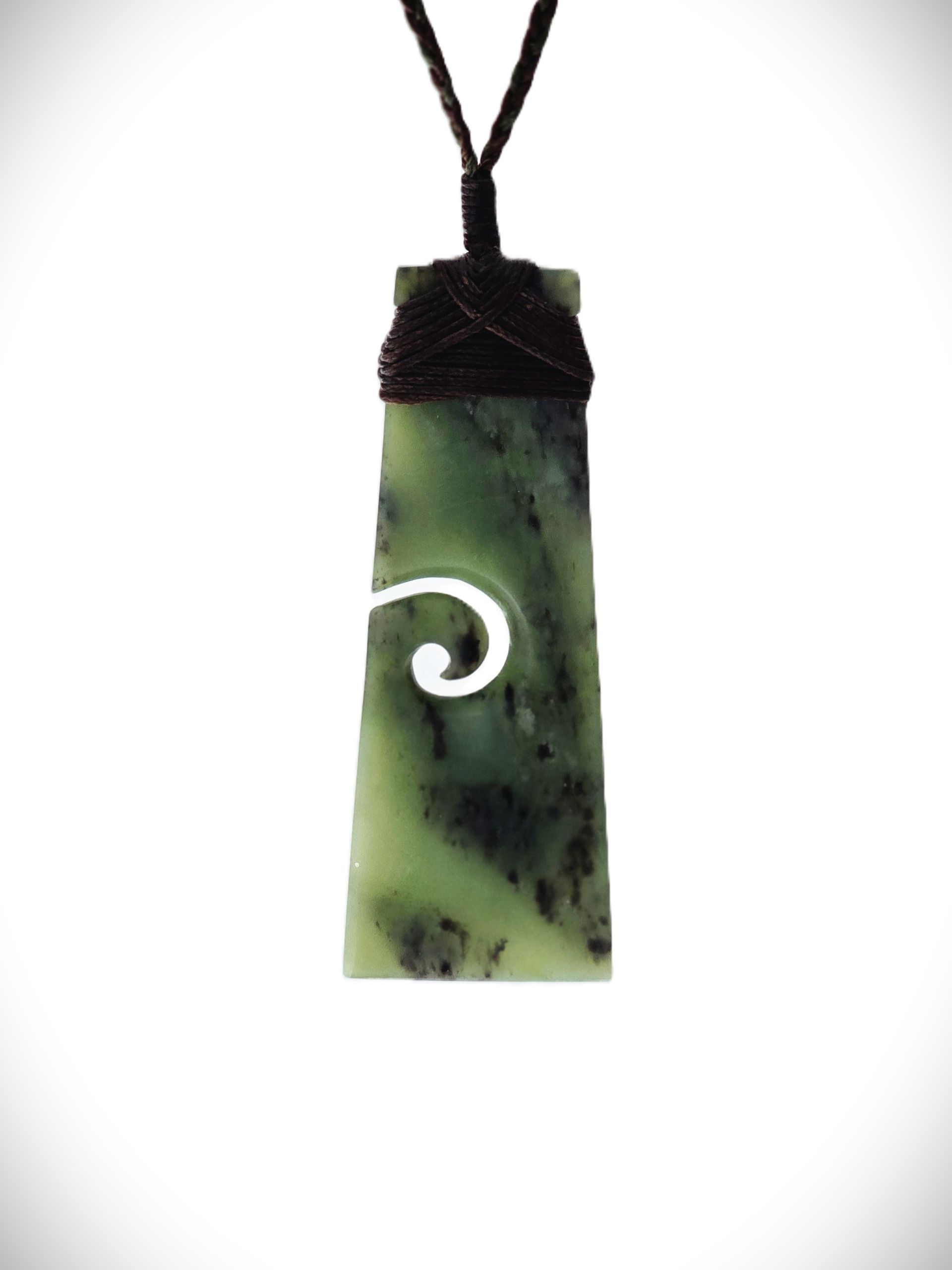 Moko Pounamu Toki - Koru NZ Genuine Hapopo Greenstone - Weka