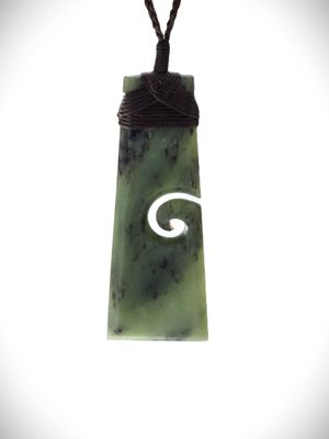 Moko Pounamu Toki - Koru NZ Genuine Hapopo Greenstone - Weka