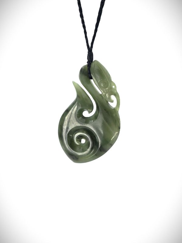 Moko Pounamu Manaia Genuine NZ Hapopo Greenstone - Ngapuhi